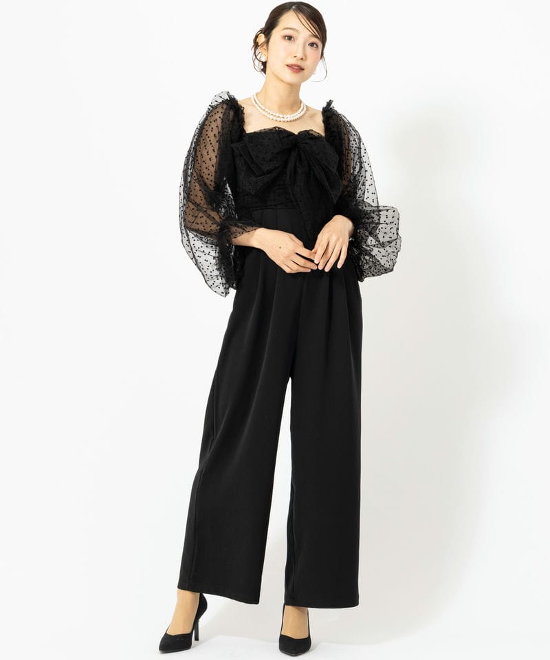 【jasmine】Chicoフロントリボンドッキングコンビネゾン Chico チコ フロントリボンドッキングコンビネゾン ブラック系 | 結婚