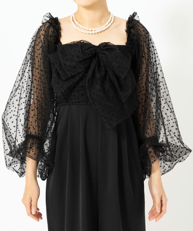 Chico チコ フロントリボンドッキングコンビネゾン ブラック系 | 結婚