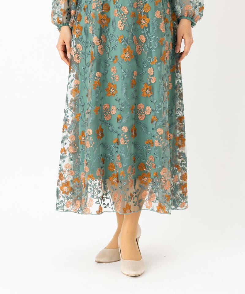 Kastane カスタネ エンブロイダリーオーガンジードレス その他 x