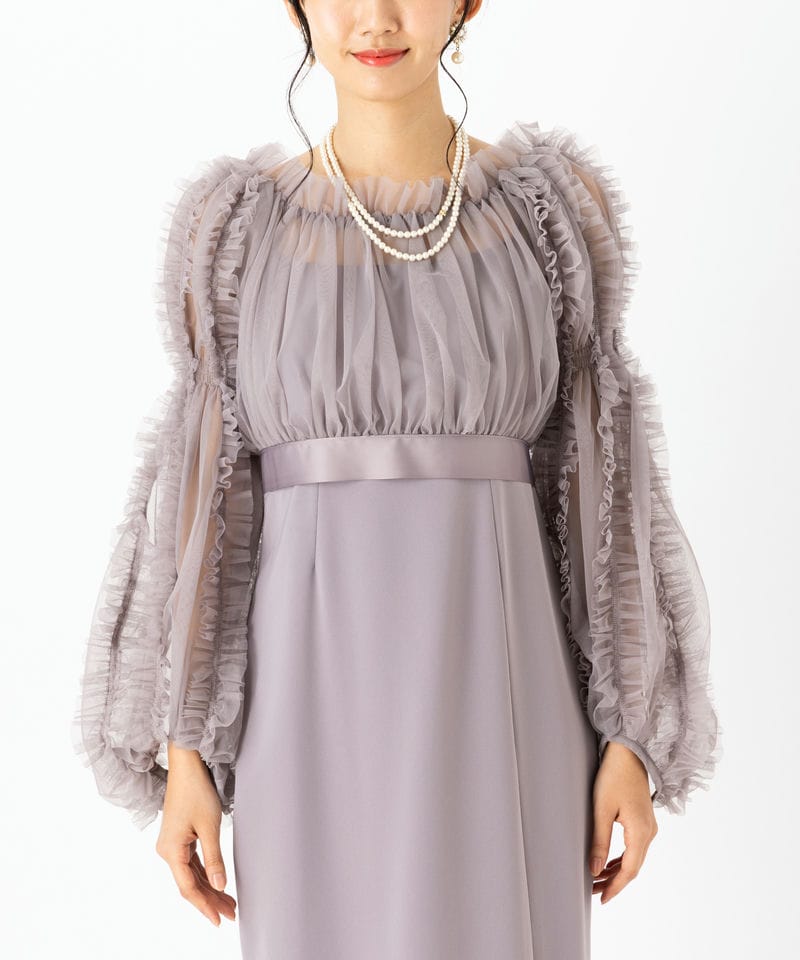 SNIDEL スナイデル サスティナブルチュールボレロレイヤードドレス