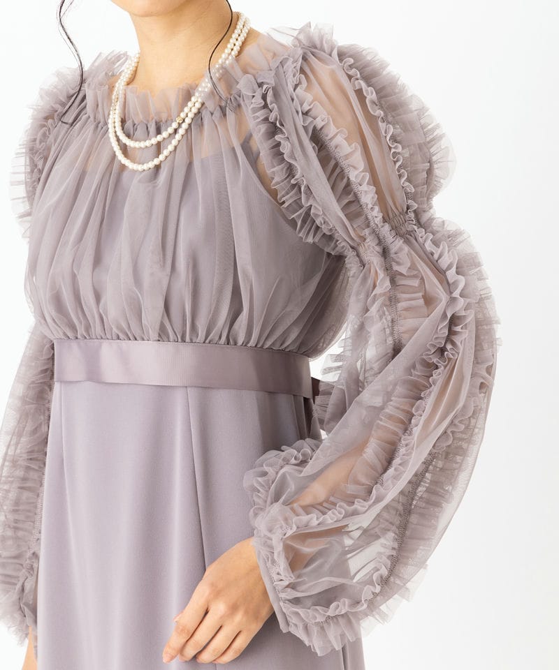 SNIDEL スナイデル サスティナブルチュールボレロレイヤードドレス