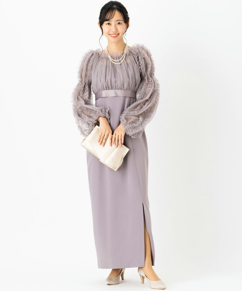 SNIDEL スナイデル サスティナブルチュールボレロレイヤードドレス