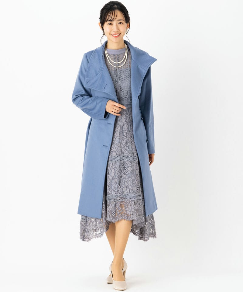 RUIRUE BOUTIQUE ルイルエブティック スタンドカラーフレアウール