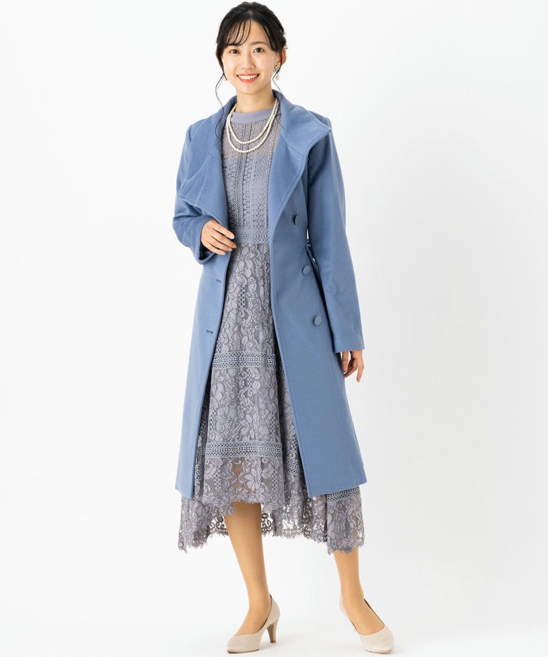 RUIRUE BOUTIQUE ルイルエブティック スタンドカラーフレアウール