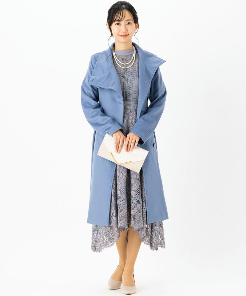 RUIRUE BOUTIQUE ルイルエブティック スタンドカラーフレアウール
