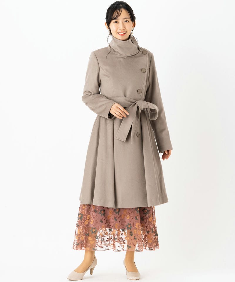 RUIRUE BOUTIQUE ルイルエブティック スタンドカラーフレアウール 