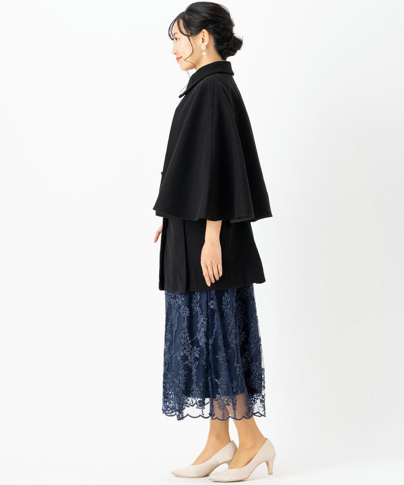 Select Shop ニットモッサマルチウェイケープコート ブラック系 | 結婚