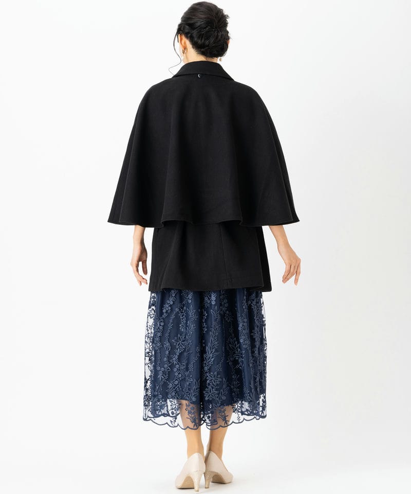 Select Shop ニットモッサマルチウェイケープコート ブラック系 | 結婚