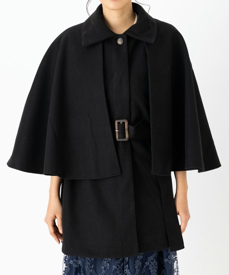 Select Shop ニットモッサマルチウェイケープコート ブラック系 | 結婚