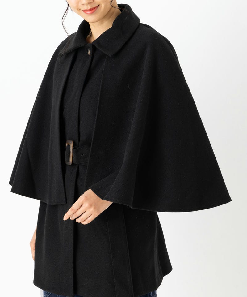 Select Shop ニットモッサマルチウェイケープコート ブラック系 | 結婚