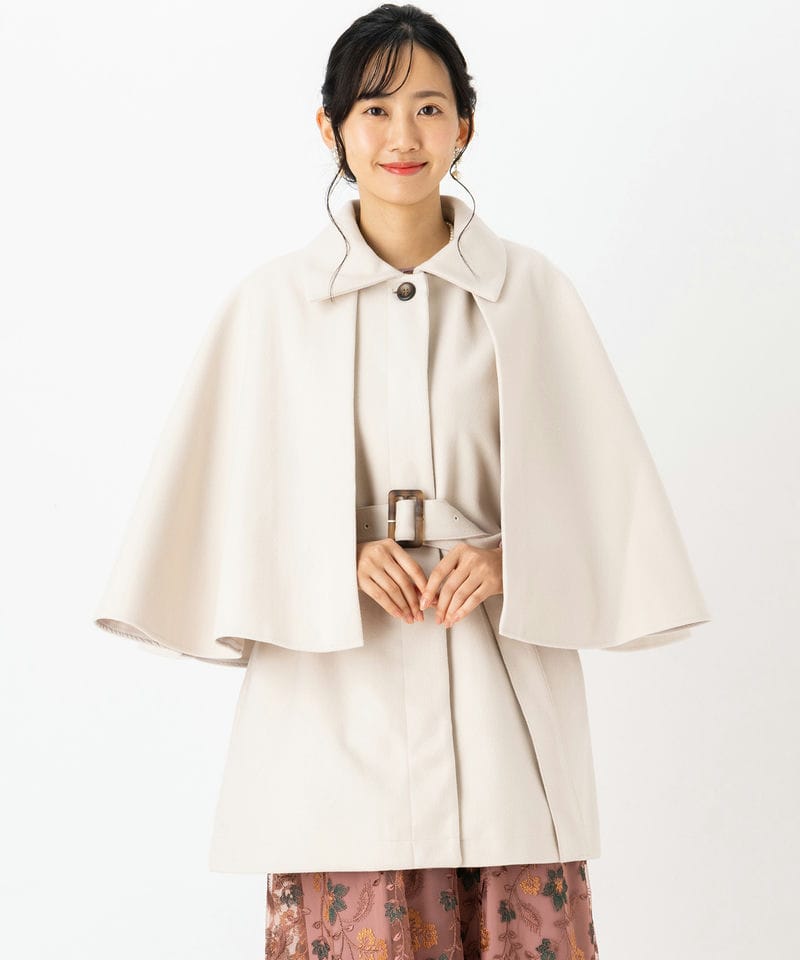 CELFORD セルフォード ボリュームスリーブポンチコート ホワイト系