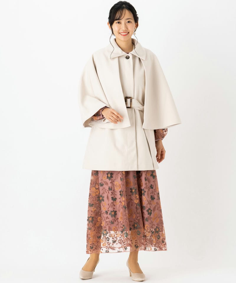 Select Shop ニットモッサマルチウェイケープコート その他 x ホワイト