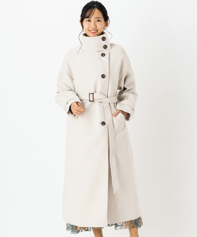 Select Shop ニットモッサスタンドカラーロングコート その他 x