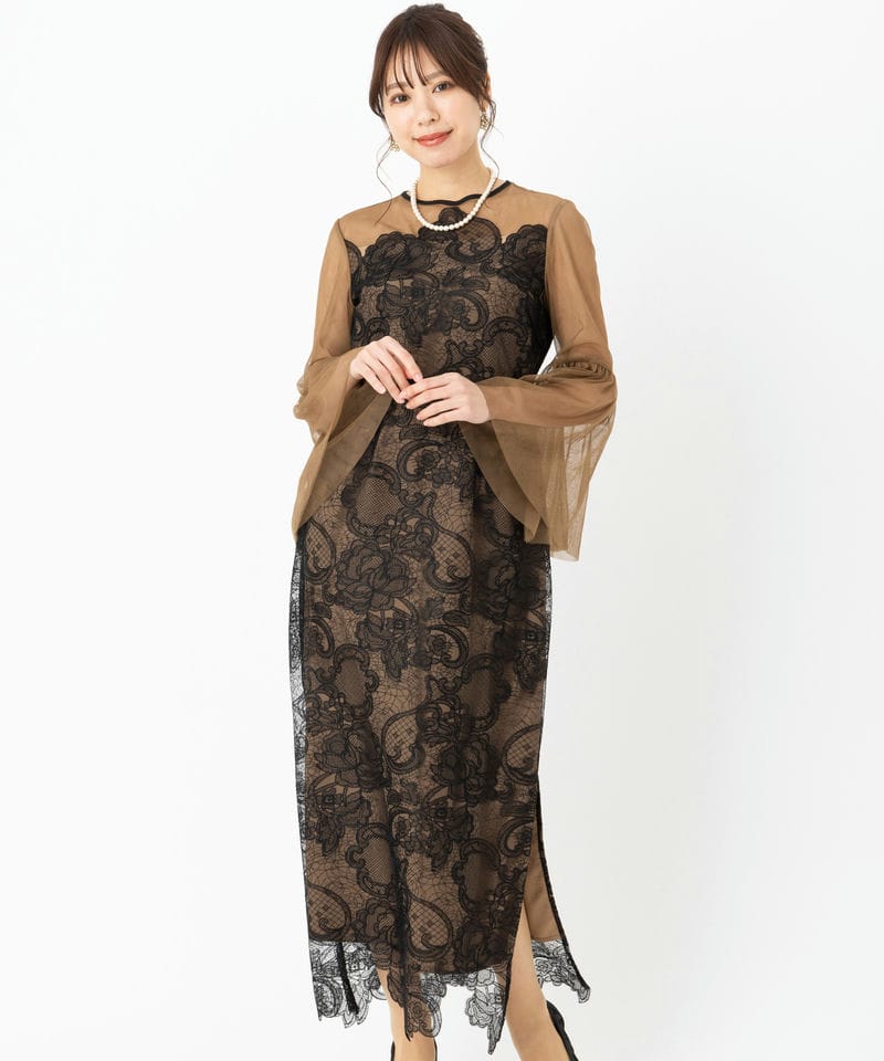 FRAY I.D フレイアイディー ミックスエンブロイダリーレースドレス