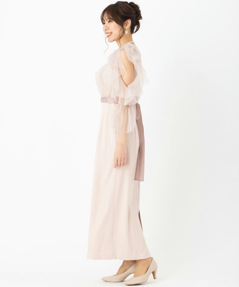 SNIDEL スナイデル サスティナブルリボンスリーブボレロドレス ピンク