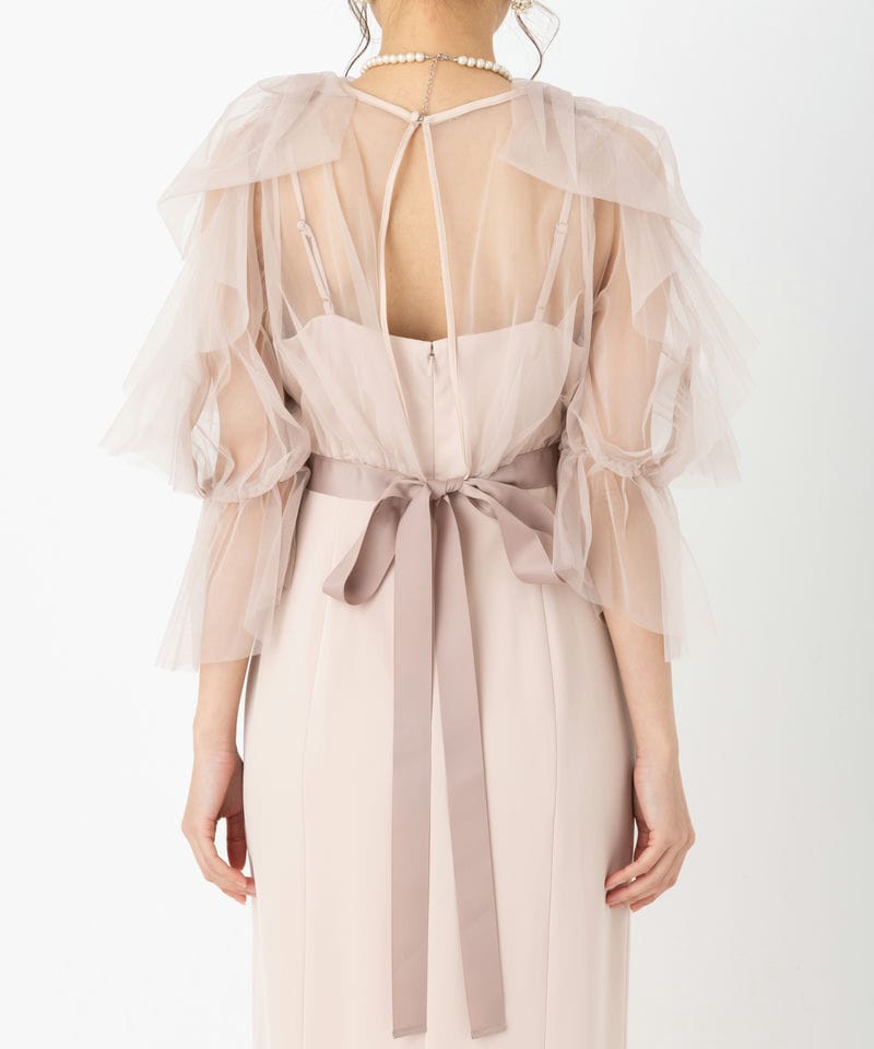 SNIDEL スナイデル サスティナブルリボンスリーブボレロドレス ピンク