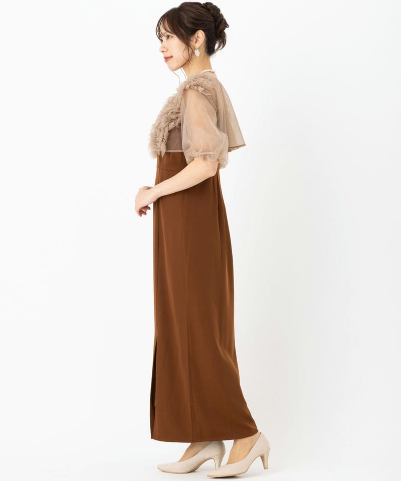 Leja レジャ チュールフリルボレロアシンメトリーIラインドレス