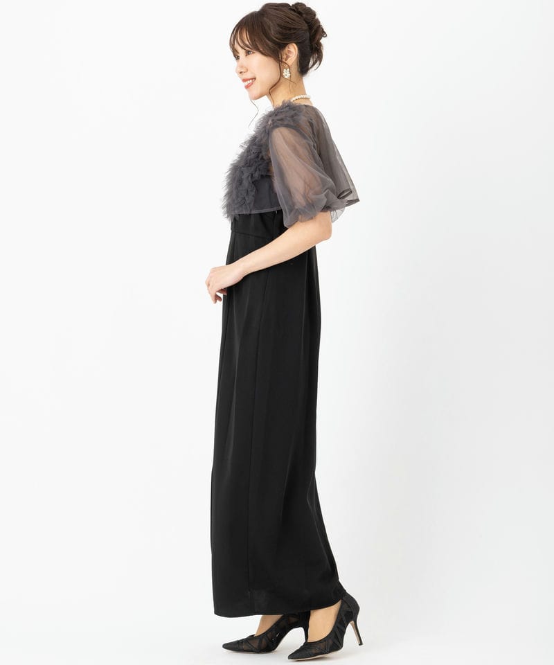 Leja レジャ チュールフリルボレロアシンメトリーIラインドレス