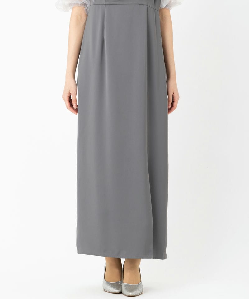 Leja レジャ チュールフリルボレロアシンメトリーIラインドレス グレー