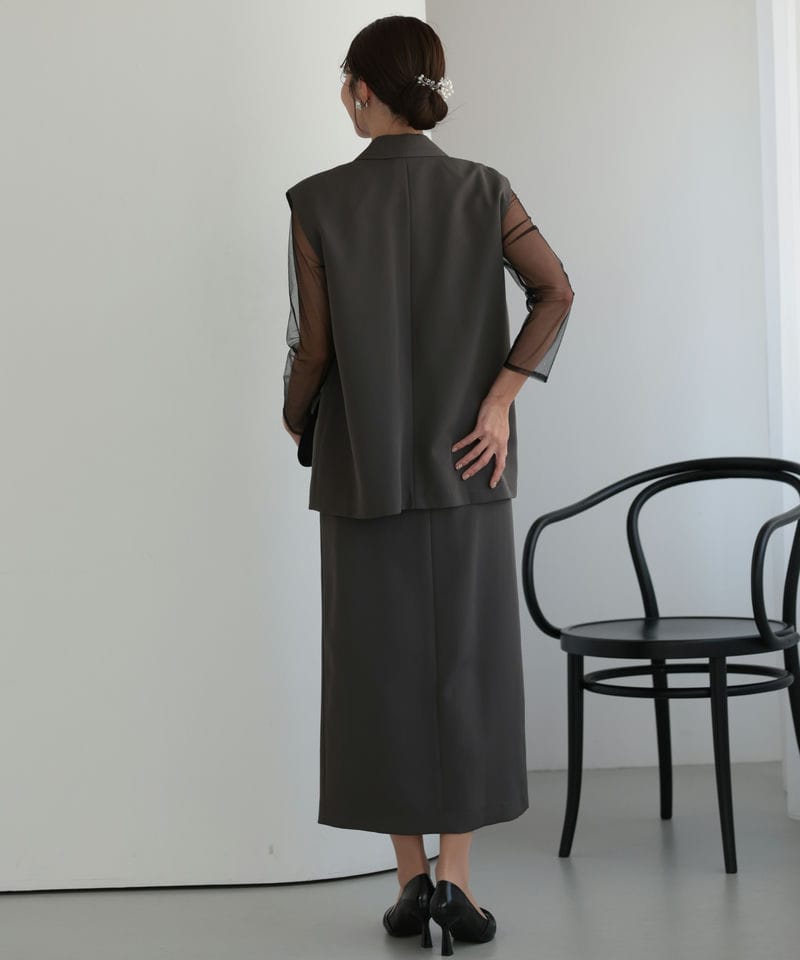 Select Shop フローラルジレセットアップドレス グレー系 | 結婚式