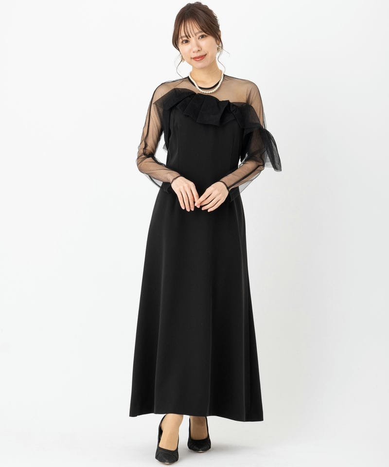 LAGUNAMOON ラグナムーン LADYアシンメトリーフリルドレス ブラック系