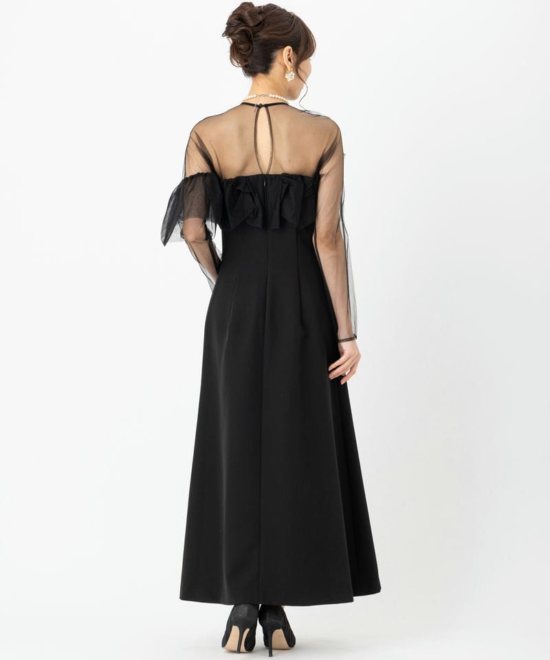 LAGUNAMOON ラグナムーン LADYアシンメトリーフリルドレス ブラック系 