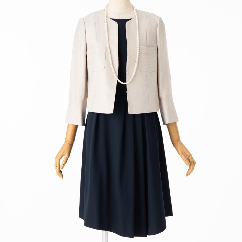 ANAYI アナイ ノーカラージャケット ベージュ系 | 結婚式パーティーの