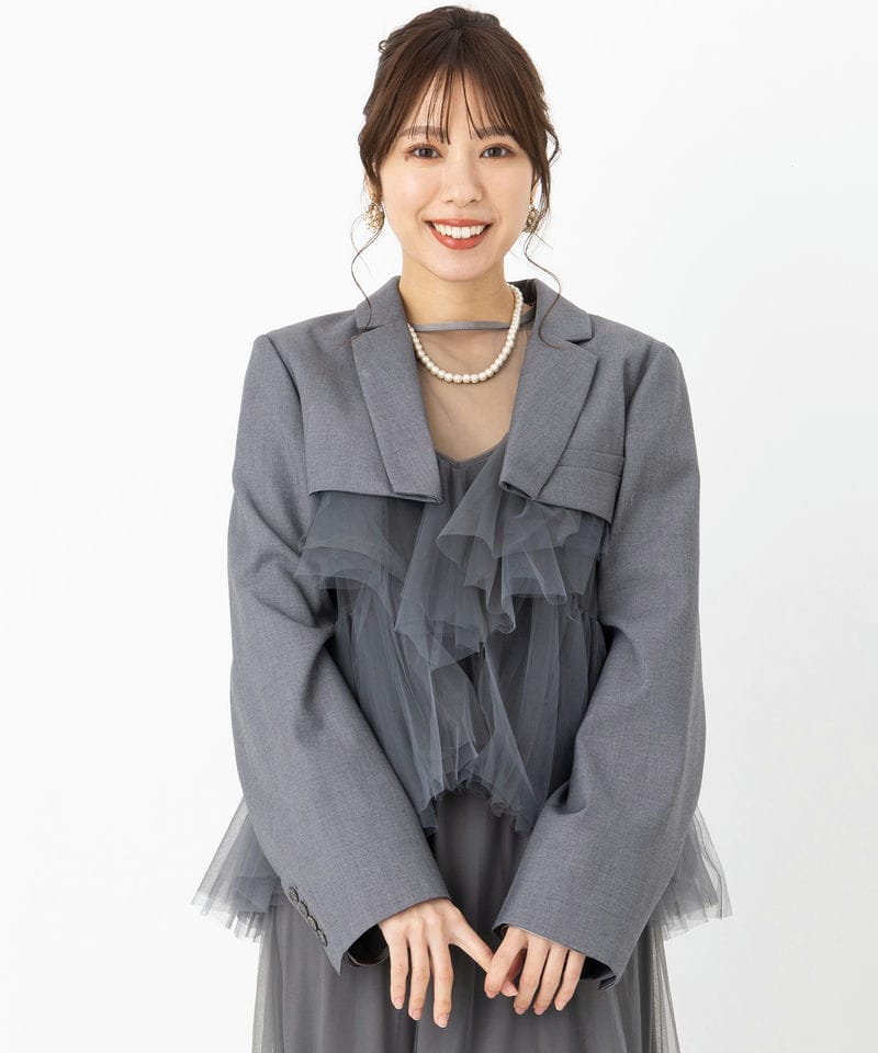 Select Shop カラーレスペプラムジャケット ベージュ系 | 結婚式