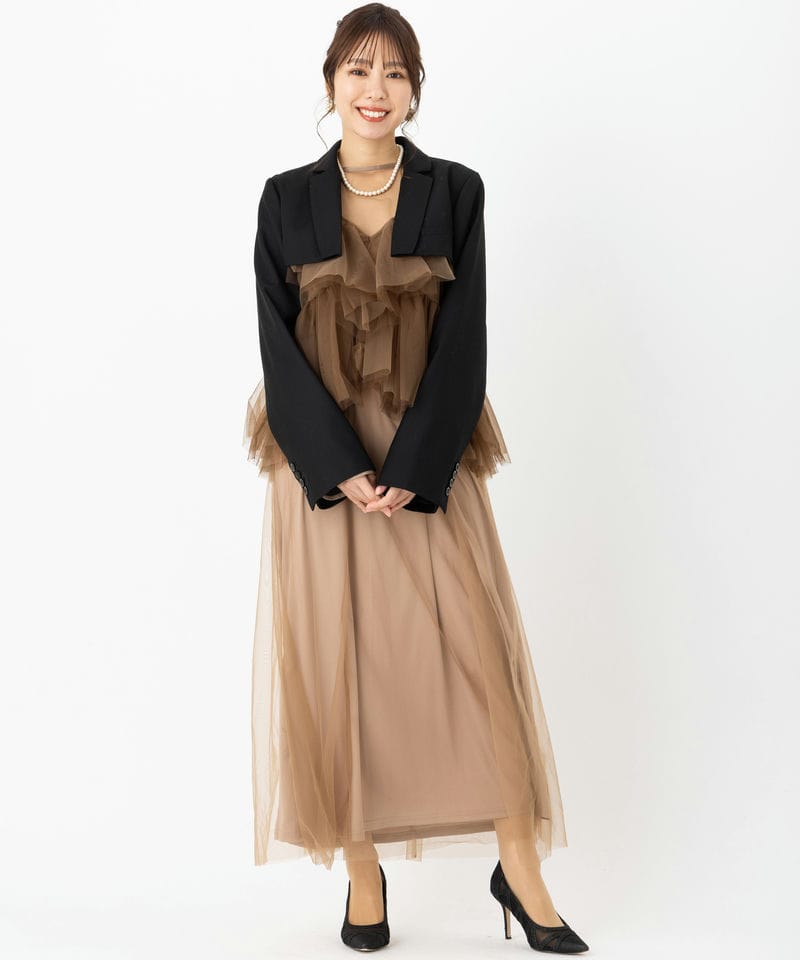 ✨美品✨アメリヴィンテージ　パフスリーブジャケット　ベルト付き セール】PUFF HALF SLEEVE JACKET WITH SKIRT（テーラードジャケット