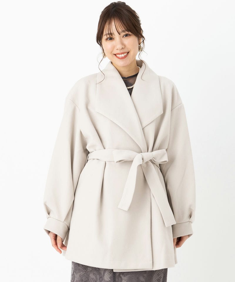 CELFORD セルフォード ボリュームスリーブポンチコート ホワイト系