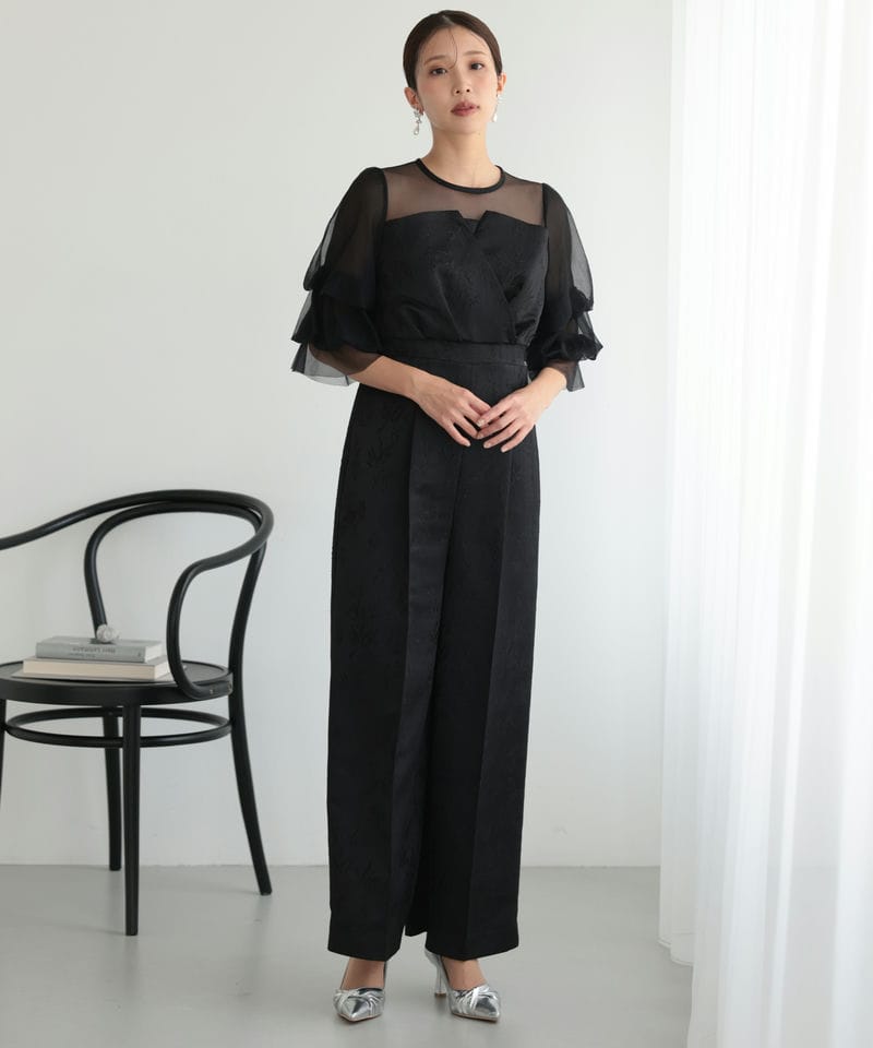 Select Shop レースジャガードオールインワン ブラック系 | 結婚式
