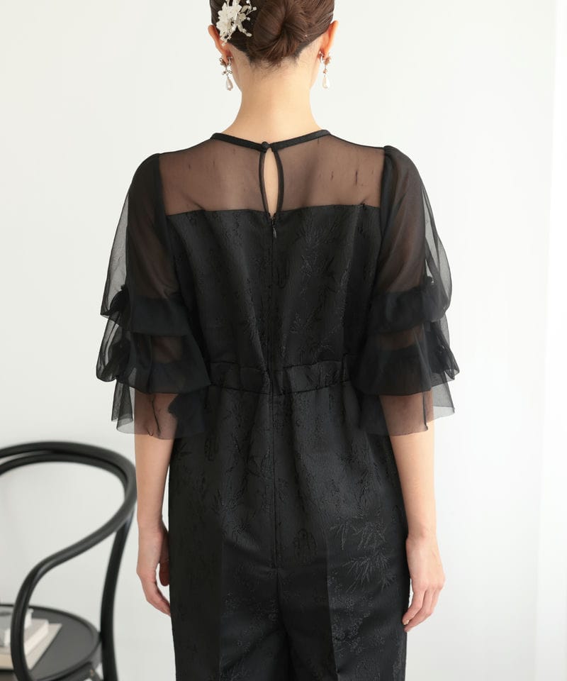 Select Shop レースジャガードオールインワン ブラック系 | 結婚式 