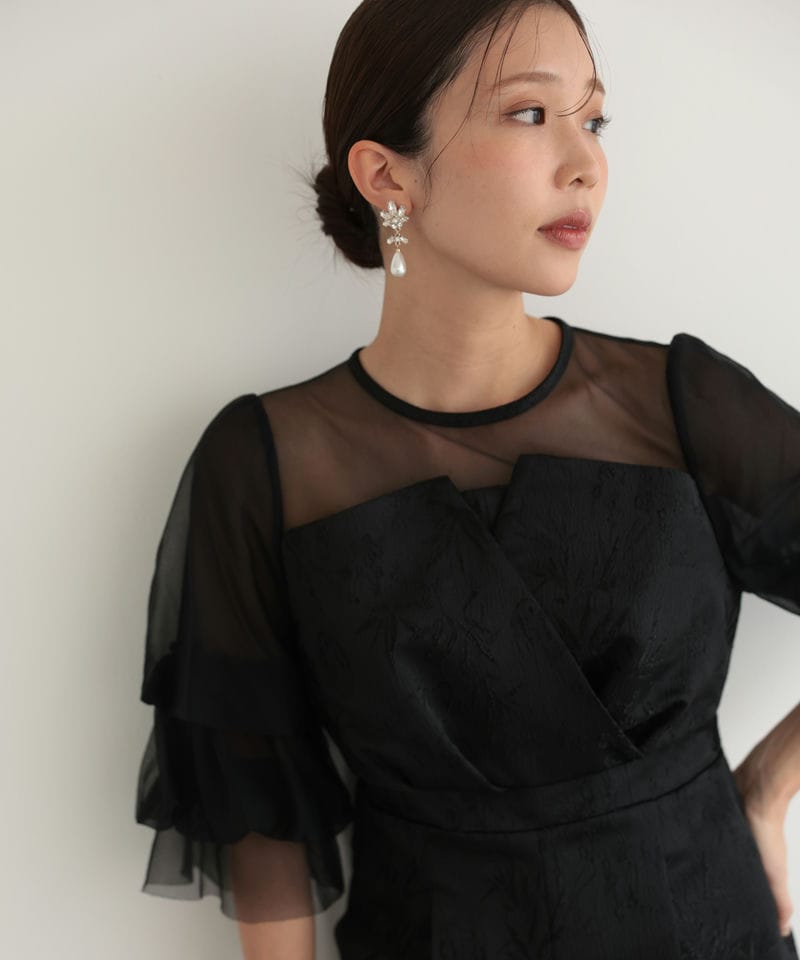 Select Shop レースジャガードオールインワン ブラック系 | 結婚式