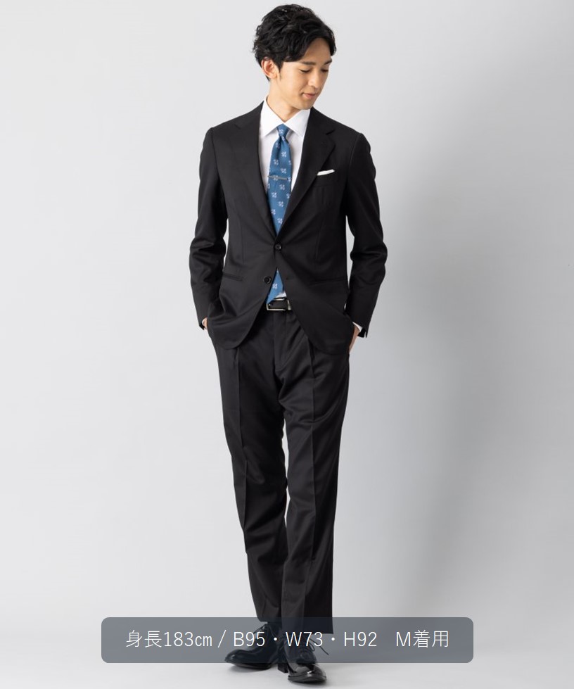 UNITED ARROWS ユナイテッドアローズ サージ3ボタンスーツ ブラック系