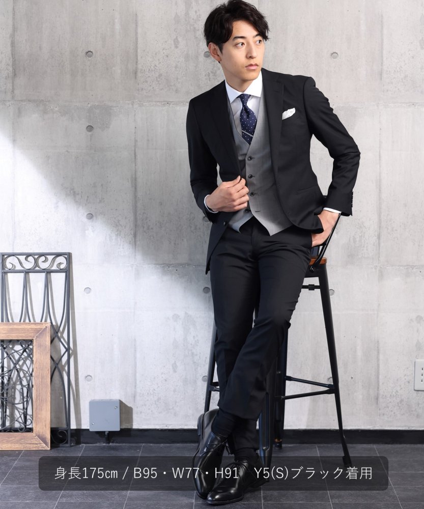 SUIT SELECT スーツセレクト スリムフィットスリーピーススーツ