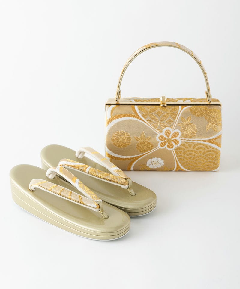 Select Shop 【バッグ・草履セット】吉祥四季花文様 ゴールド系 | 結婚