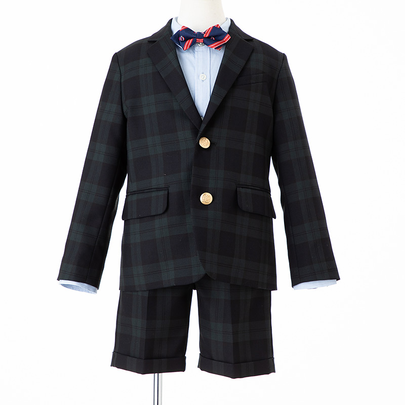 グリーンレーベルリラクシング　フォーマルセット　115cm チェック　スーツ green label relaxing 【キッズスーツ4点SET】グリーンレーベル