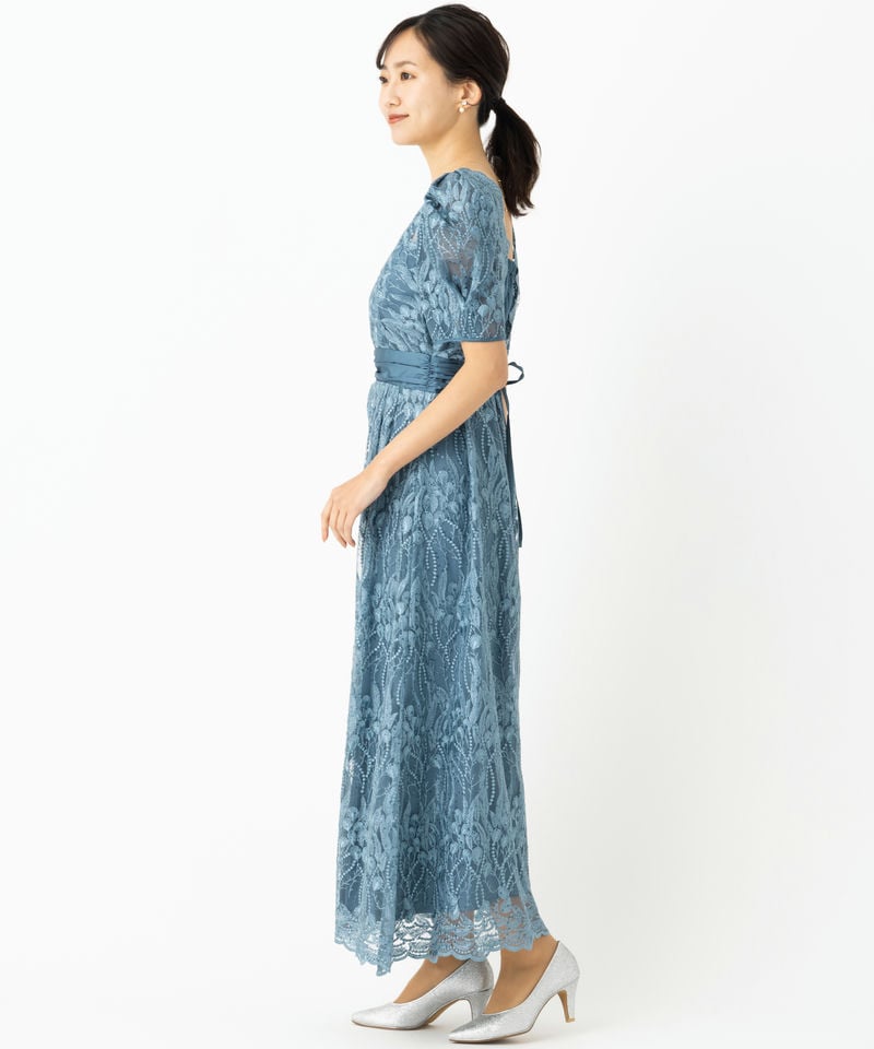 LilyBrown リリーブラウン レイヤードシャイニーグラスドレス ブルー系