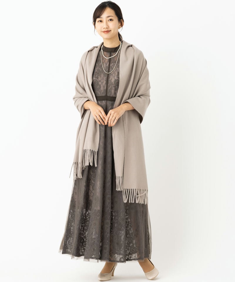 Select Shop なめらかカシミヤタッチ大判ストール その他 x ホワイト系