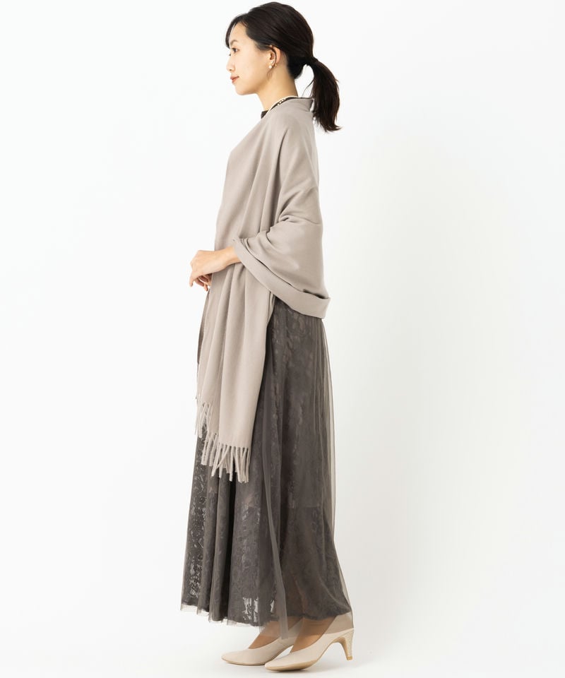 Select Shop なめらかカシミヤタッチ大判ストール その他 x ホワイト系
