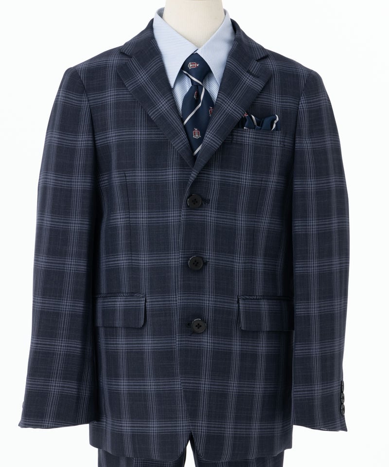 petit mainネイビー チェック柄 スーツ 5点セット Select Shop 【キッズスーツ5点SET】タータンチェックテーラード