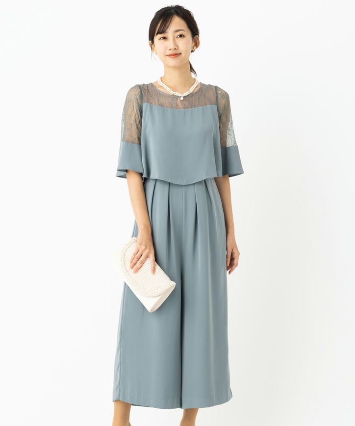 Aimer 【ドレス3点セット】エメ 総レース5分袖リンクオールインワン