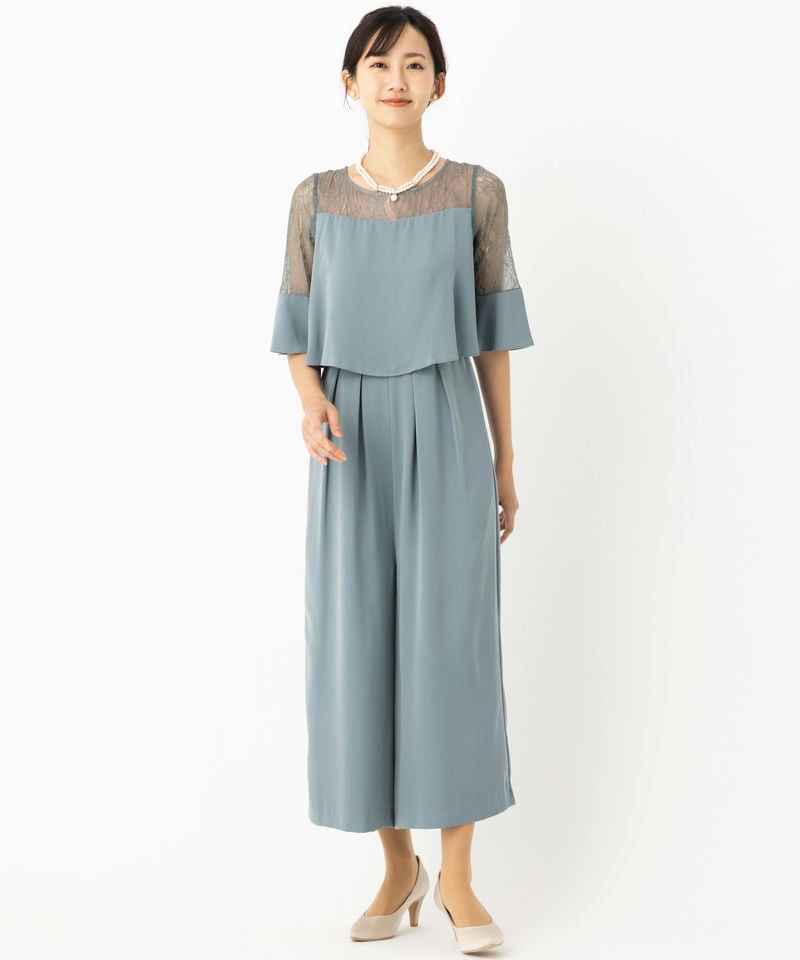 Aimer 【ドレス3点セット】エメ 総レース5分袖リンクオールインワン