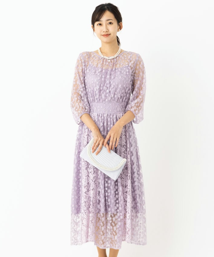 JILL STUART ジルスチュアート ラッセルレースパイピングドレス ピンク 