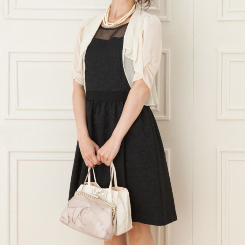 PETITSOIR プチソワール リボン付サブバッグ ベージュ系 | 結婚式