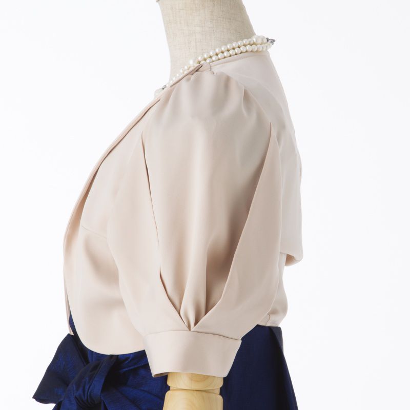 ASHILL アシール サテン5分袖ボレロジャケット ベージュ系 | 結婚式