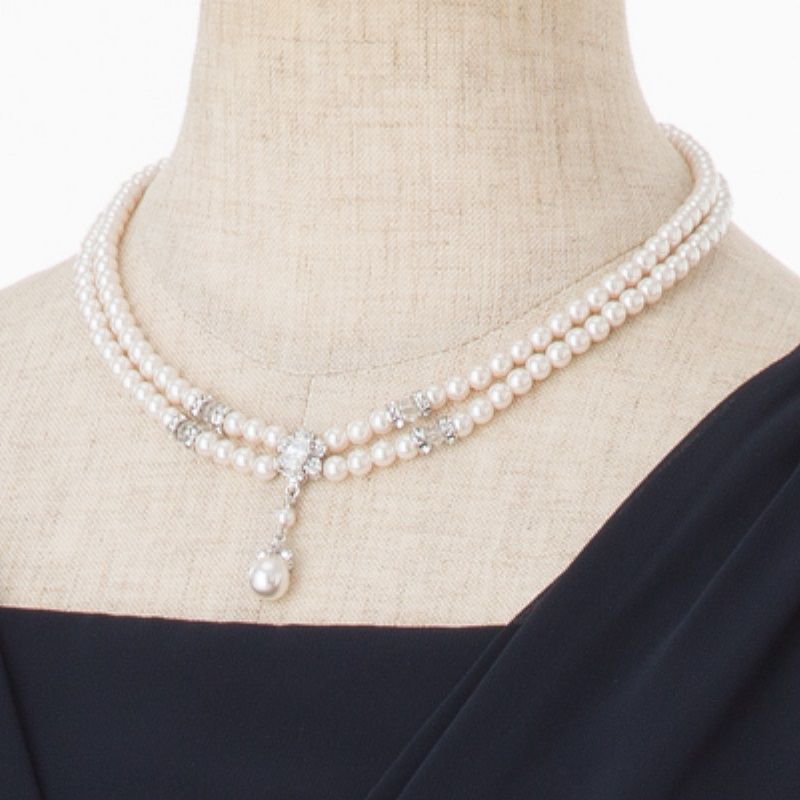 PREFERENCE プリファレンス お花モチーフ2連パールネックレス その他 x