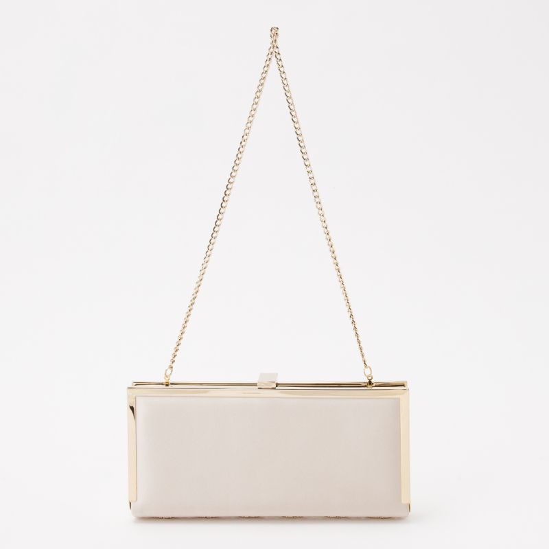 PREFERENCE プリファレンス ビジューパールクラッチバッグ ベージュ系