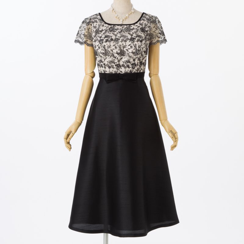 PREFERENCE プリファレンス お花刺繍ロングドレス ブラック系 | 結婚式