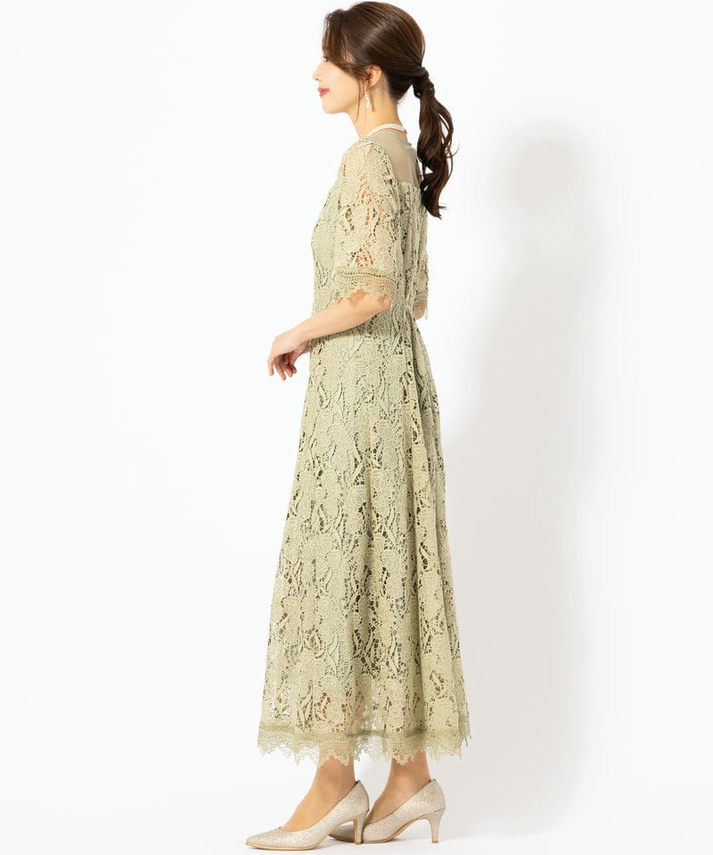 Select Shop ケミカルレースドレス グリーン系 | 結婚式パーティーの
